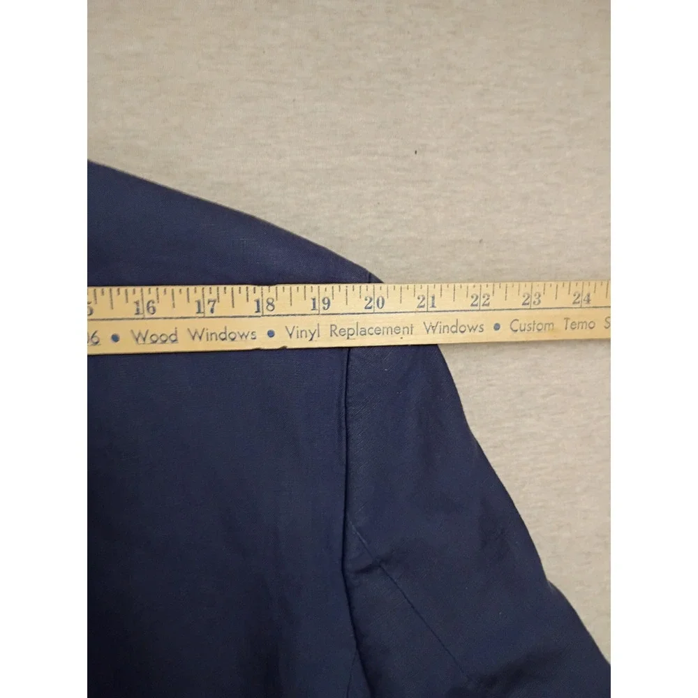 Lauren Ralph Lauren Mens 44L Navy Blue 100% Linen 2-Button Blazer Sport Coat